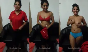 Young Beauty girl showning nude boobs to her boss viral desi mms